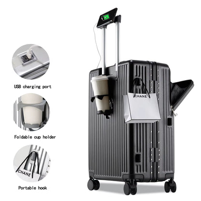 Wholesale 2026 PC Aluminium Frame Luggage 26 Inch 2 Pcs Set Metal Trolley Bags Carry-Ons 20 Inch Front-Opening Multi-Functional