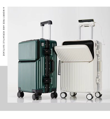 Wholesale 2026 PC Aluminium Frame Luggage 26 Inch 2 Pcs Set Metal Trolley Bags Carry-Ons 20 Inch Front-Opening Multi-Functional