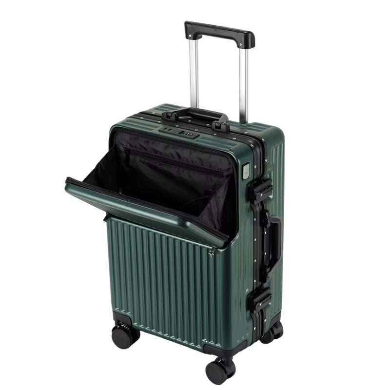 Wholesale 2026 PC Aluminium Frame Luggage 26 Inch 2 Pcs Set Metal Trolley Bags Carry-Ons 20 Inch Front-Opening Multi-Functional